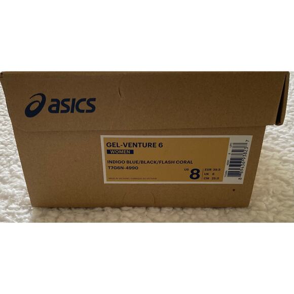 NWT Asics Gel-Venture 6 women's sneakers indigo blue/black/coral, size 8 - Picture 9 of 11
